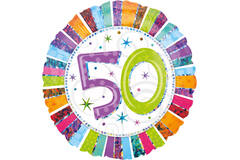 50th Birthday Helium Balloon - 46cm